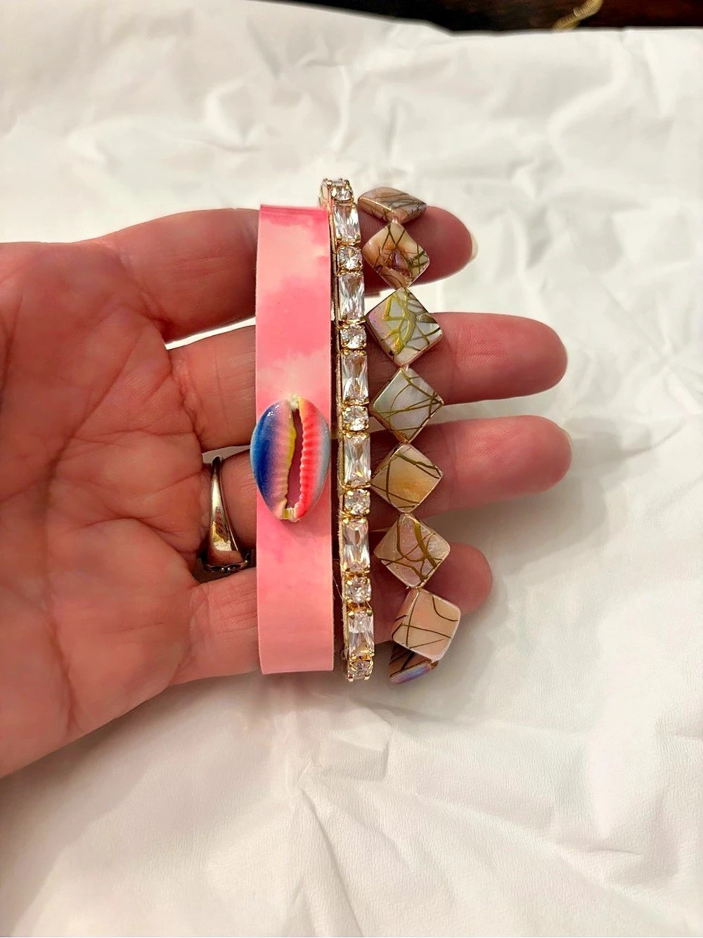 Victoria's Secret Pink & Gold Bracelet Stack